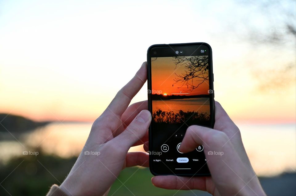 Sunset over Ottawa river
