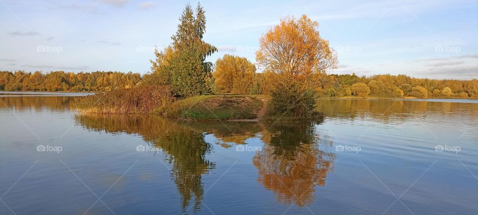 autumn nature landscape lake and reflection