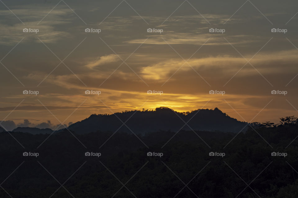 natural landscape sunset at the mountain