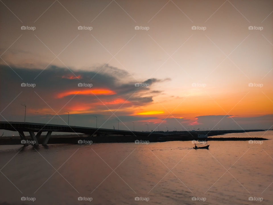Sunset at Pantai Indah Kapuk (PIK) Jakarta, Indonesia