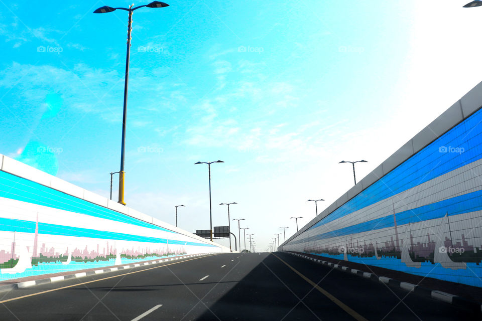 Road with street light