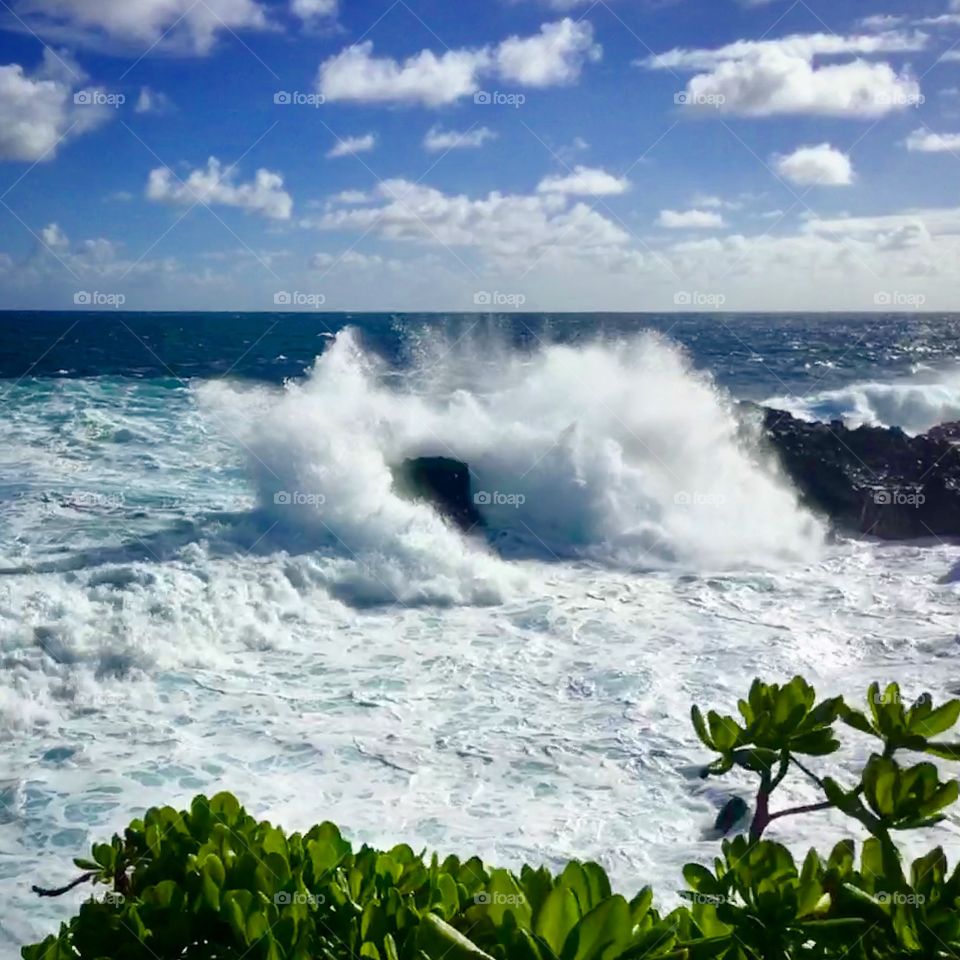 Big crashing waves