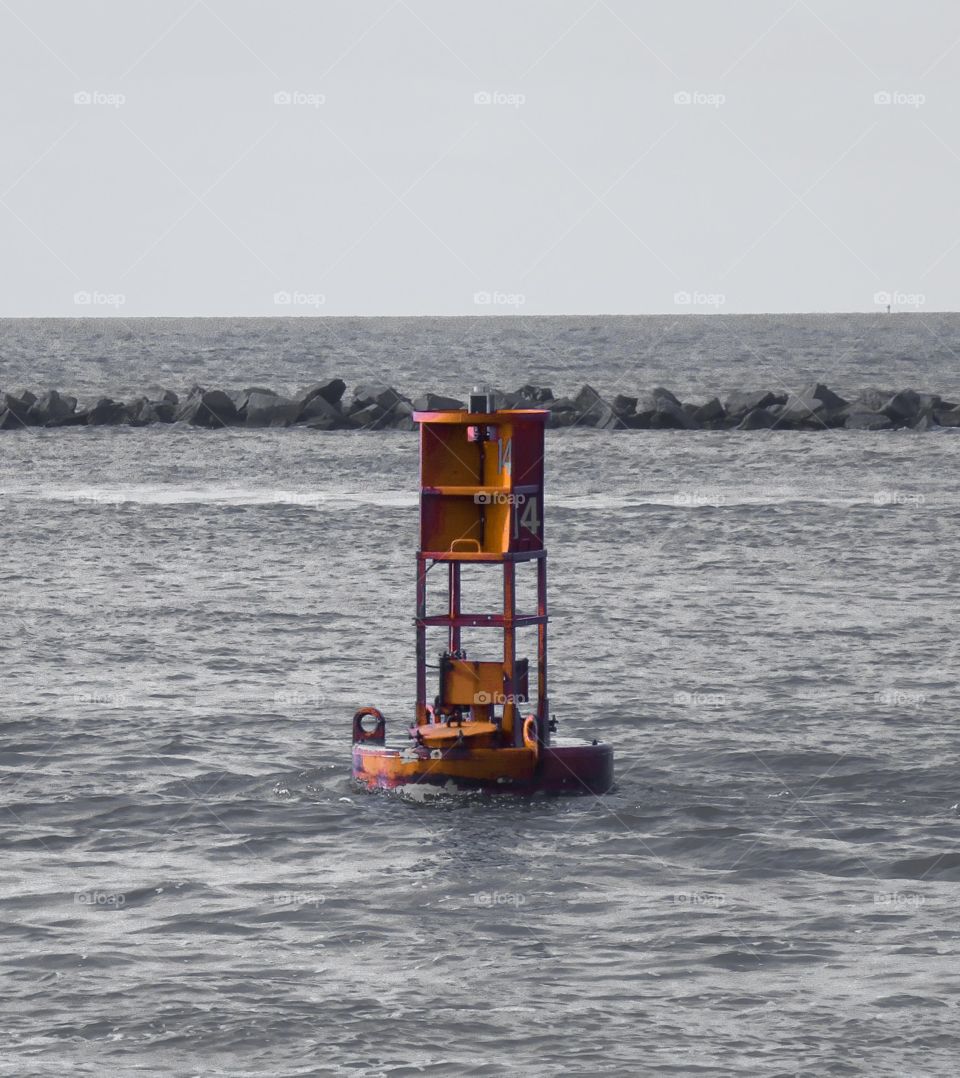 Abstract buoy in the ocean