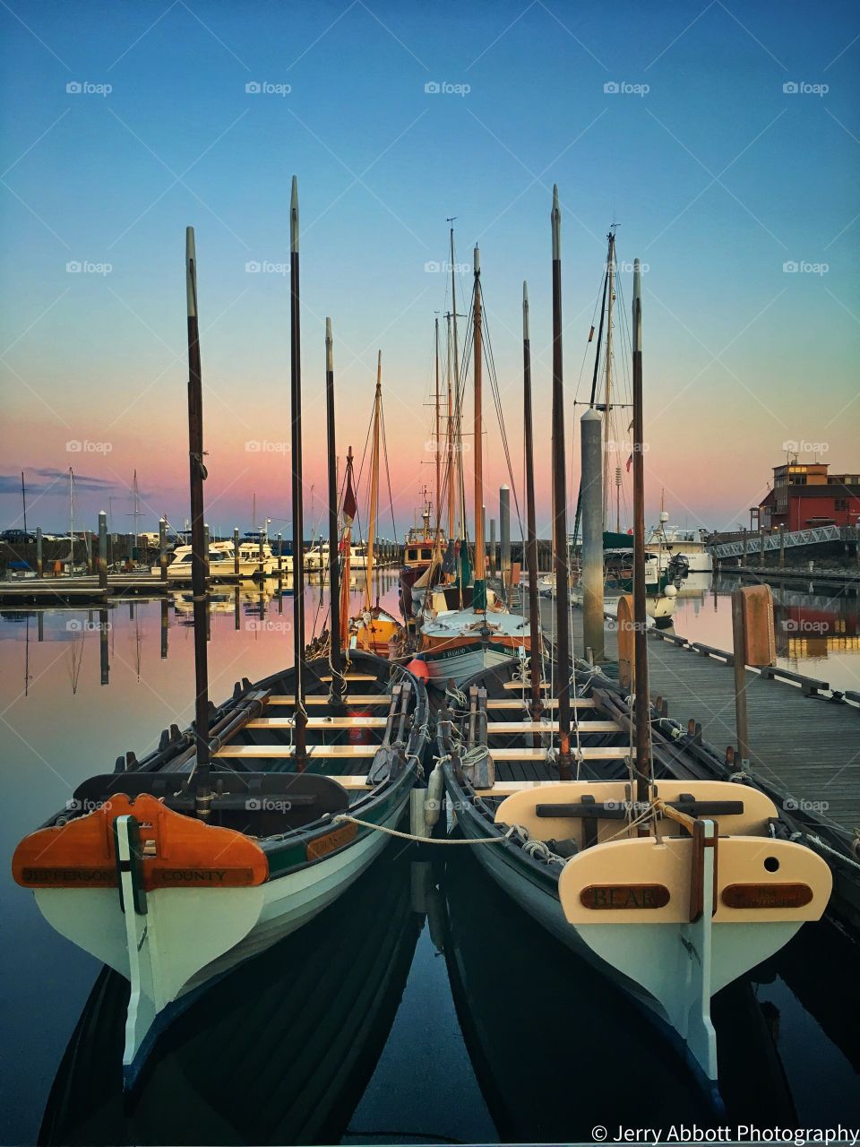Spring Pink Sunset at Hudson Point Marina in Port Townsend, Washington