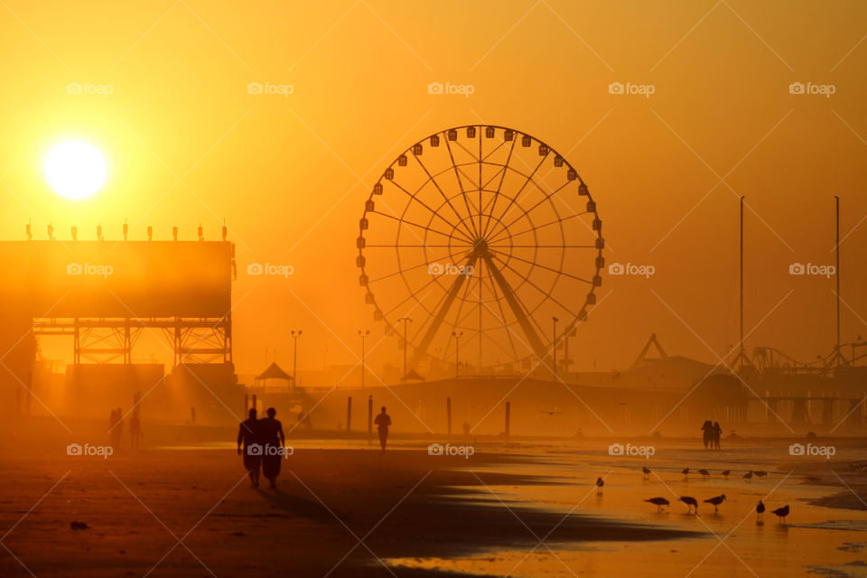 An early golden morning Haze in Atlantic City