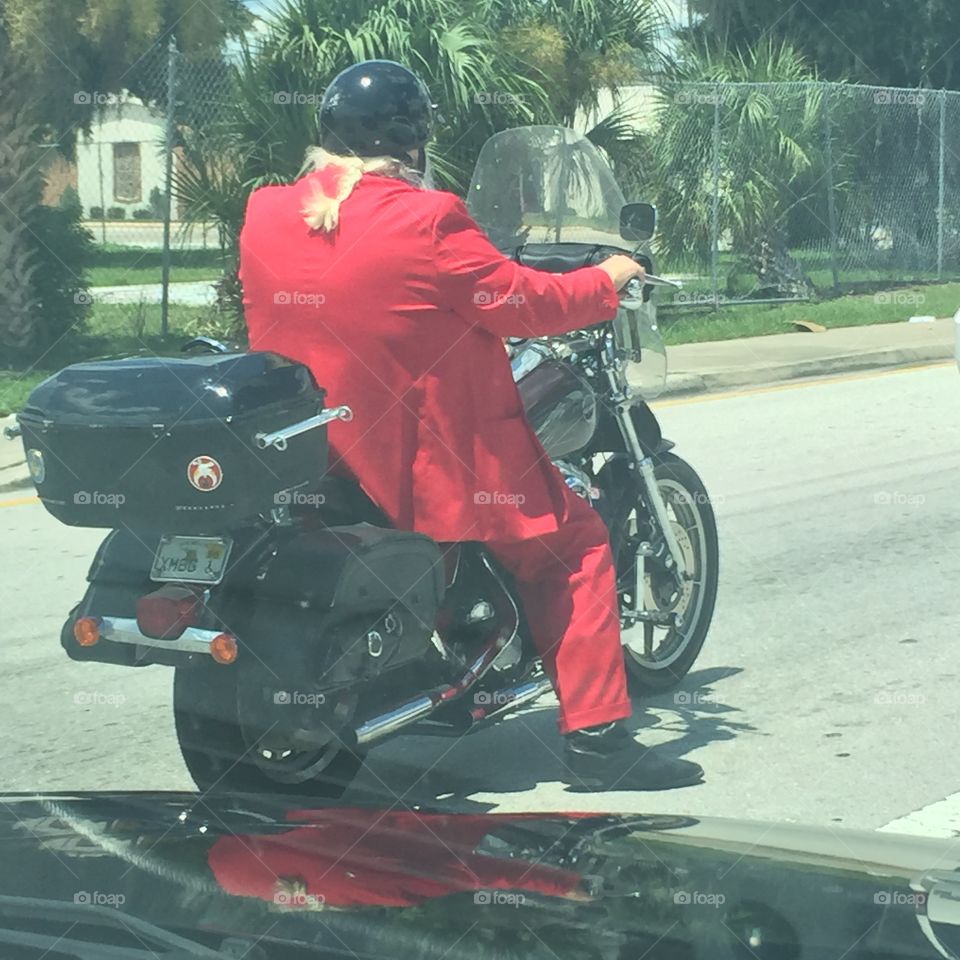 Santa on a motorbike!