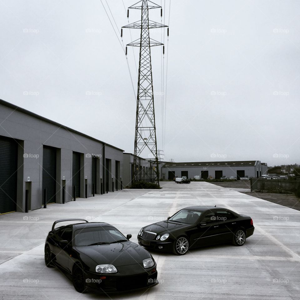 Toyota Supra and Mercedes E-Class