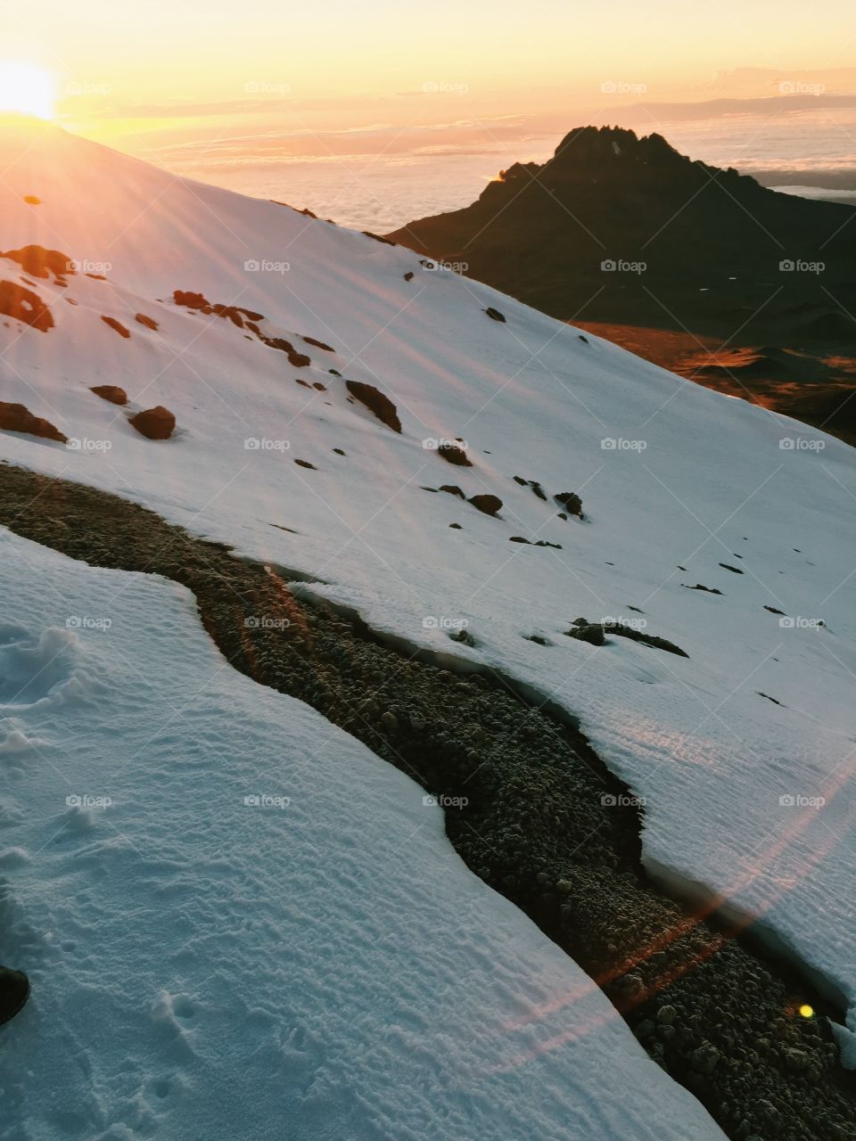 Sunrise at top of Kilimanjaro 