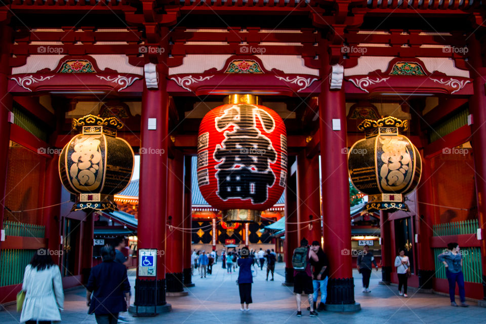 Japan, temple, religion, light, twilight