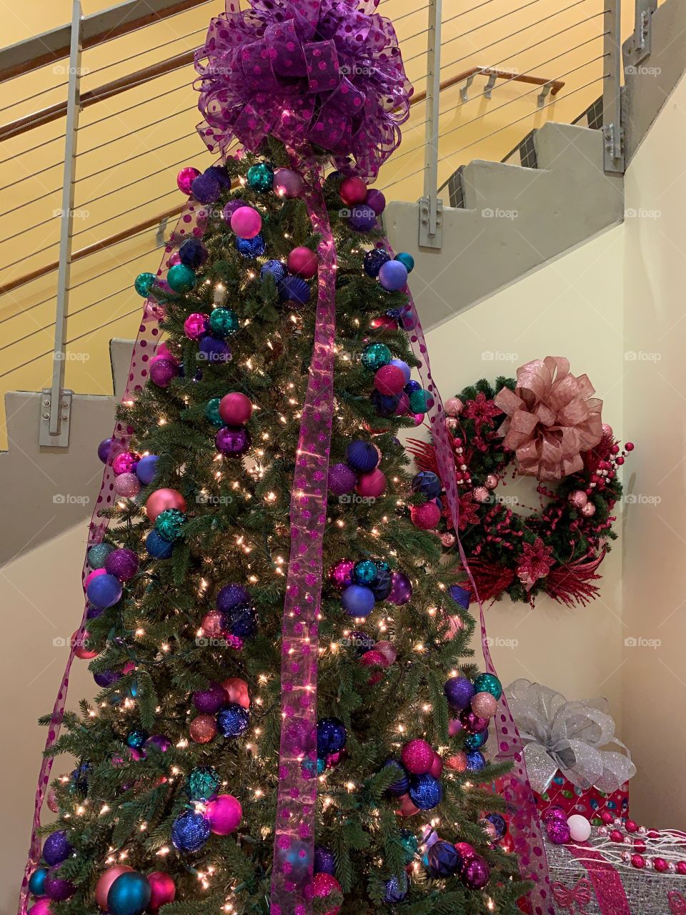  Beautiful and very colorful Christmas tree.