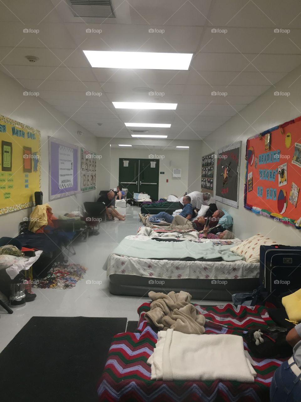 Bunnell elementary school in Flagler Beach Florida was converted to an emergency shelter during hurricane Matthew