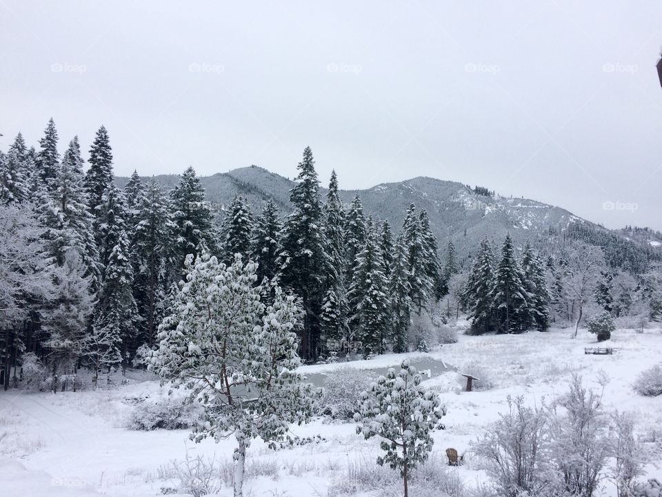 Mountain winter scene
