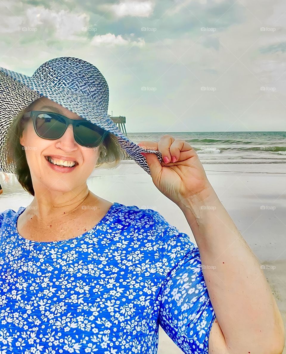 Windy Beach Selfie 