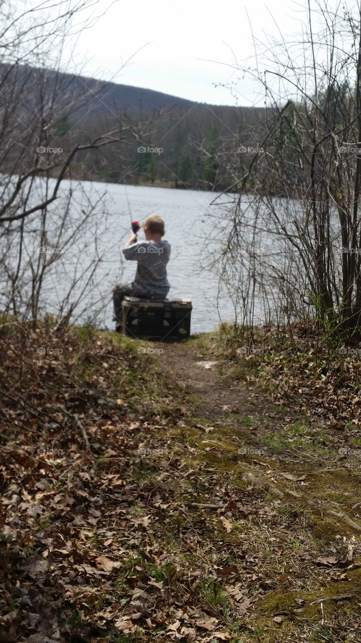 boy fishing. my son fishing