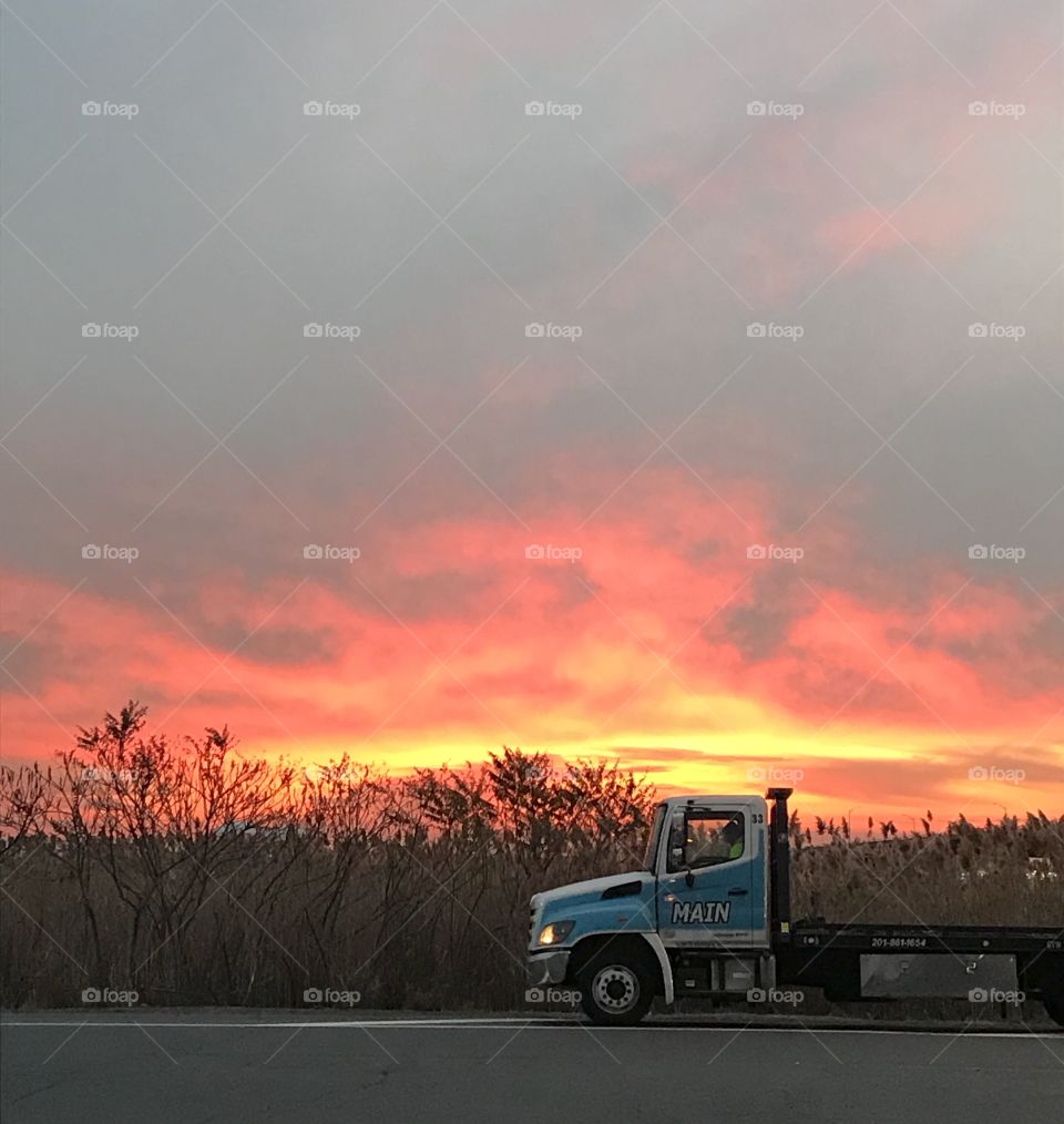 Trucker Sunset