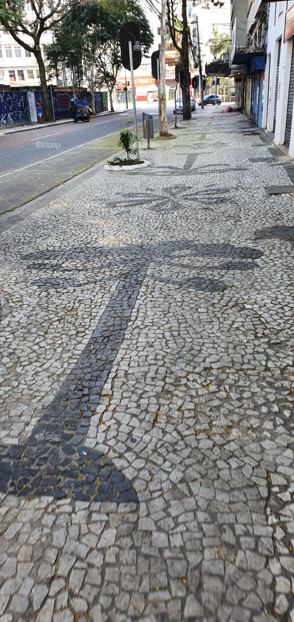 calçada no centro de Curitiba Paraná Brasil