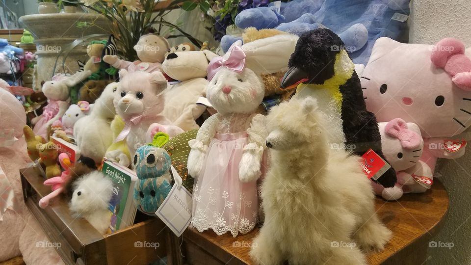 Stuffed Animals on a Shelf