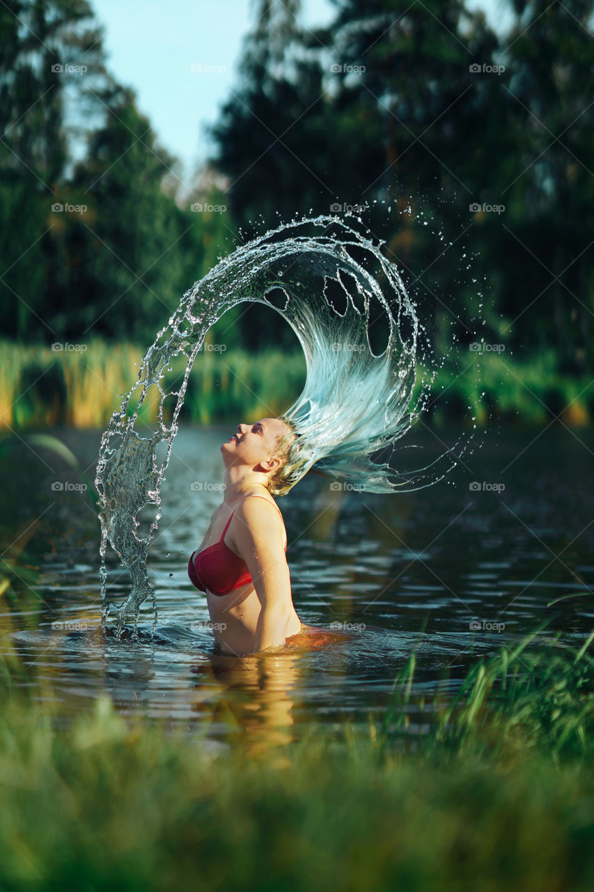 Water. Hair. Summer. Girl.