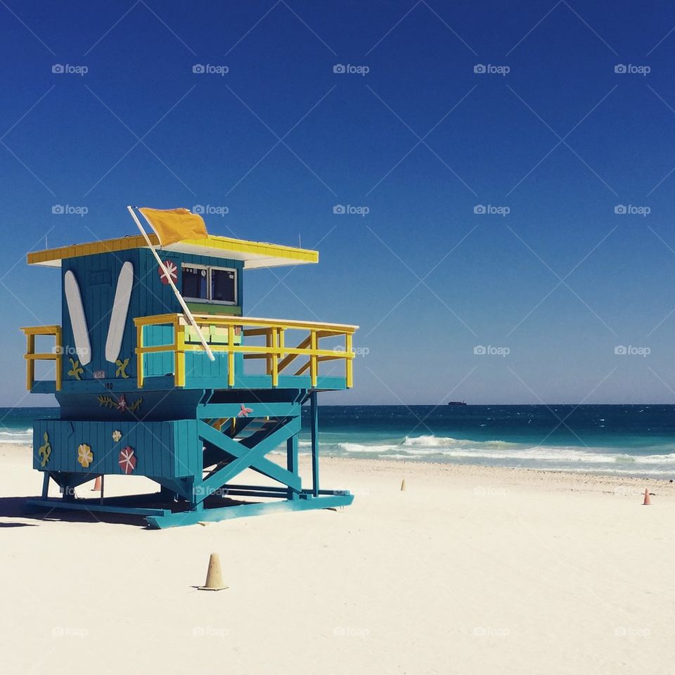 Lifeguard in the sea