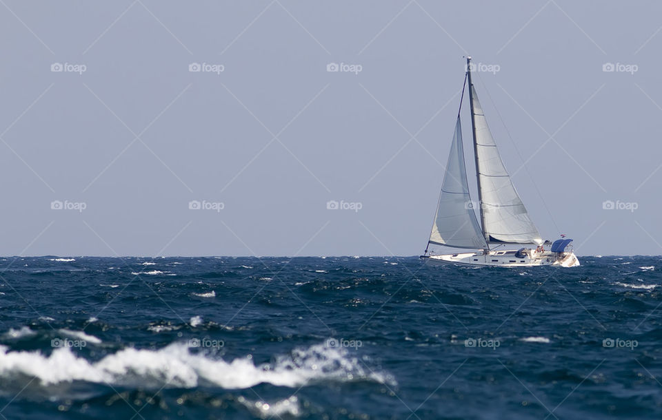 boat in rough sea