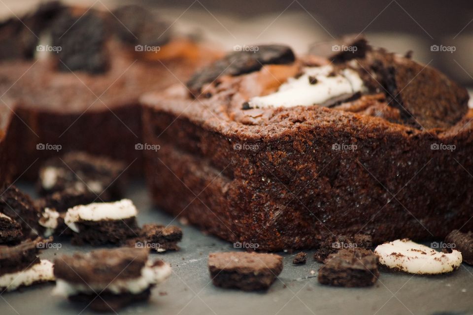 Freshly baked brownies 