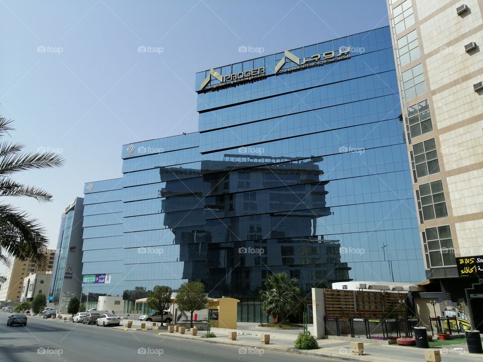 Modern office buildings on King Saud Road, Riyadh