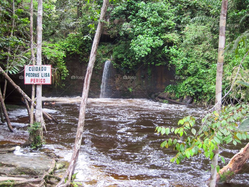 Waterfall in the amazon jungle 