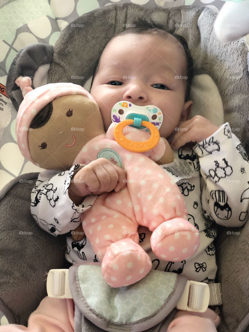 Isla and her first doll 