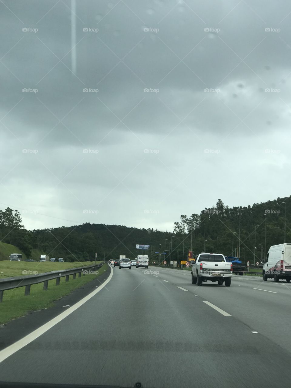 Highway travel during a long drive in brazil 