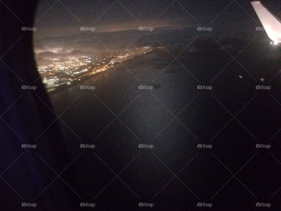 Taking off from LAX at night