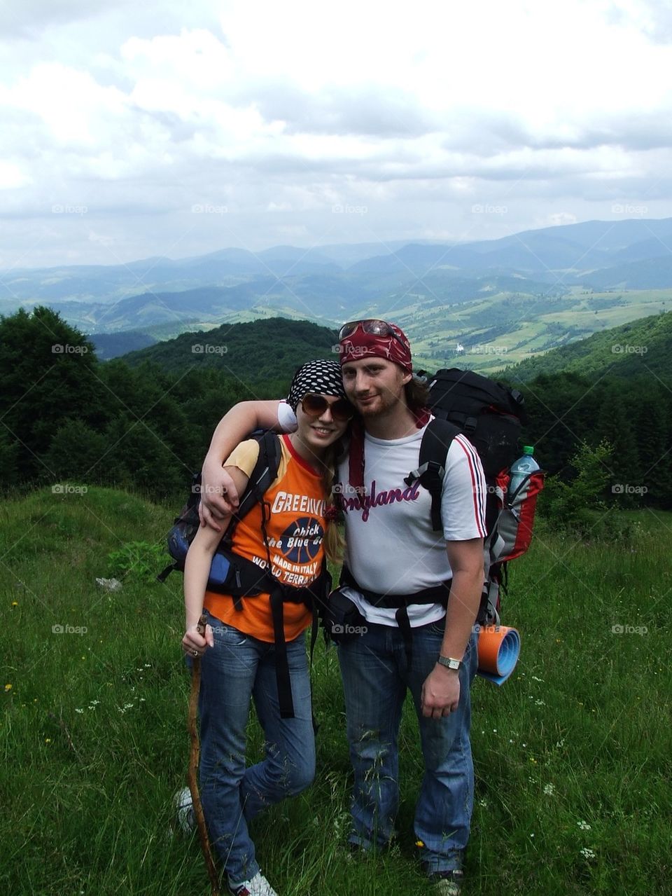 Couple in Carpathian Mountains 