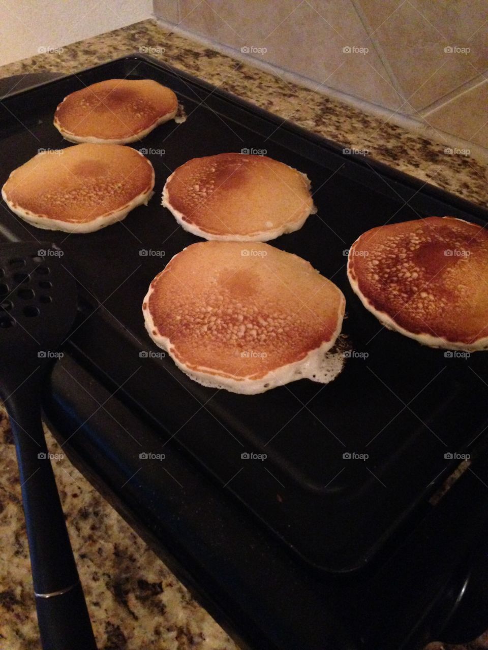 Saturday morning favorite. Pancakes in a griddle