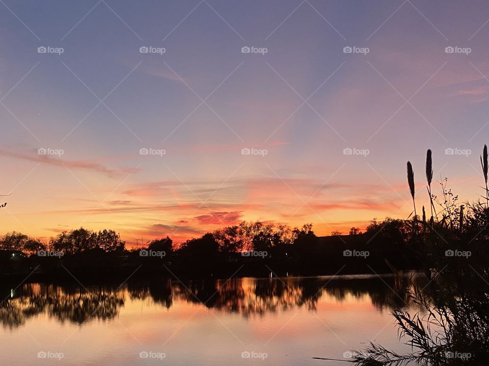 Open view of horizon colours blending in with sunset and fixtures from lake bed will surely make a sweet Twilight to Night. 