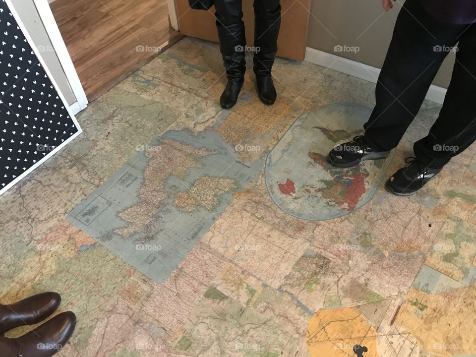 Map work on floor