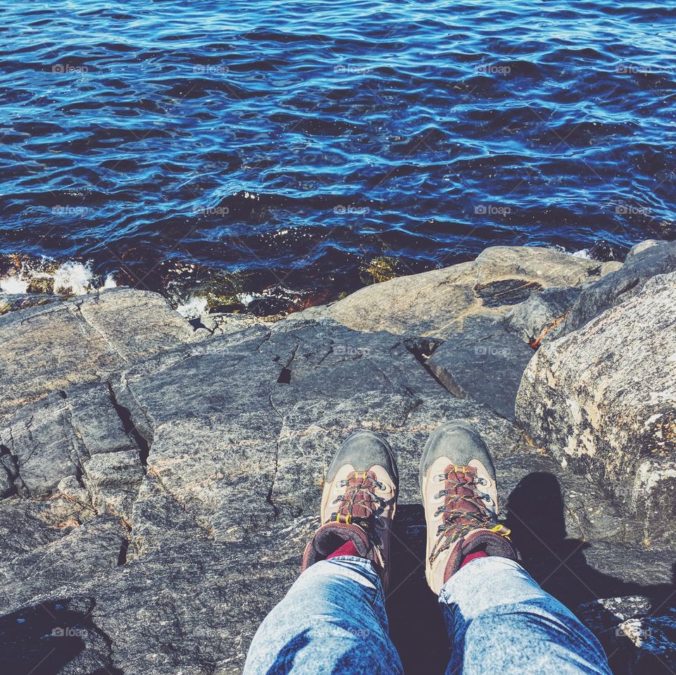 Hiking boots view 