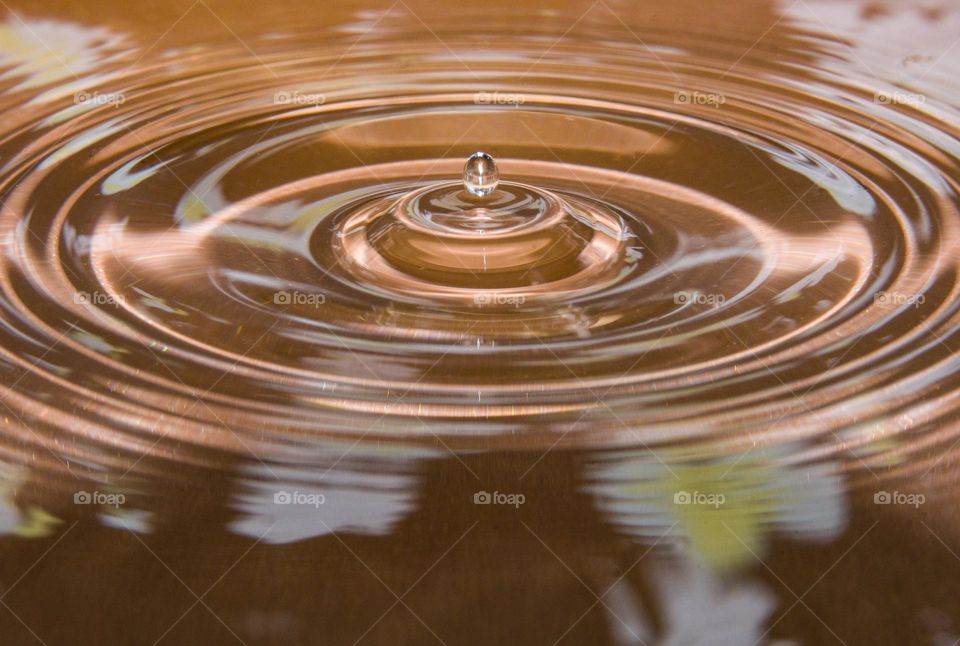 Water drop on a brown background