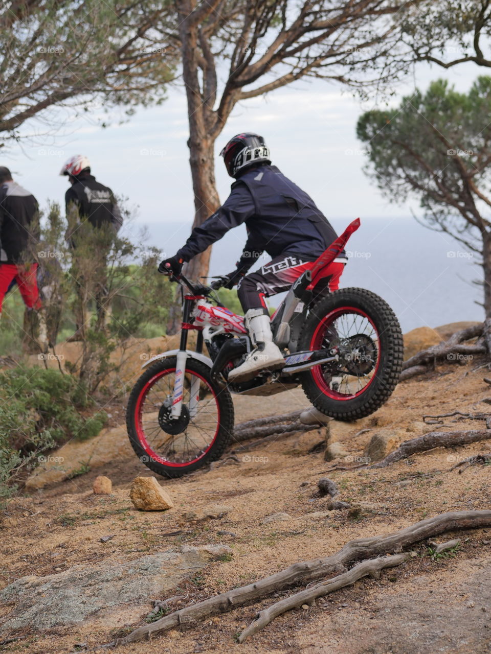 trial motorcycles mountains