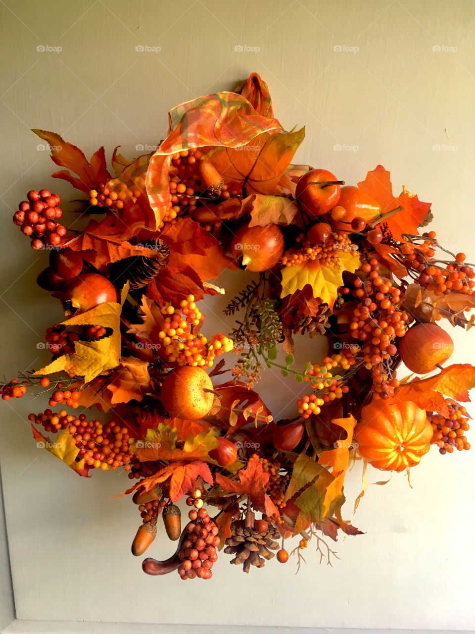 Fall foliage wreath by Stitches of Light