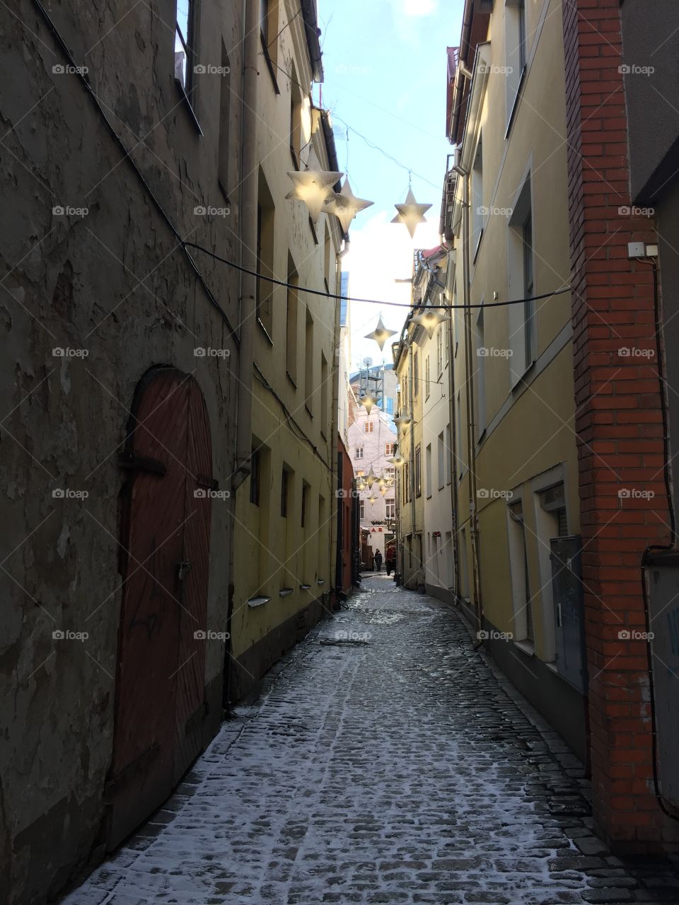 Old street in Riga city 