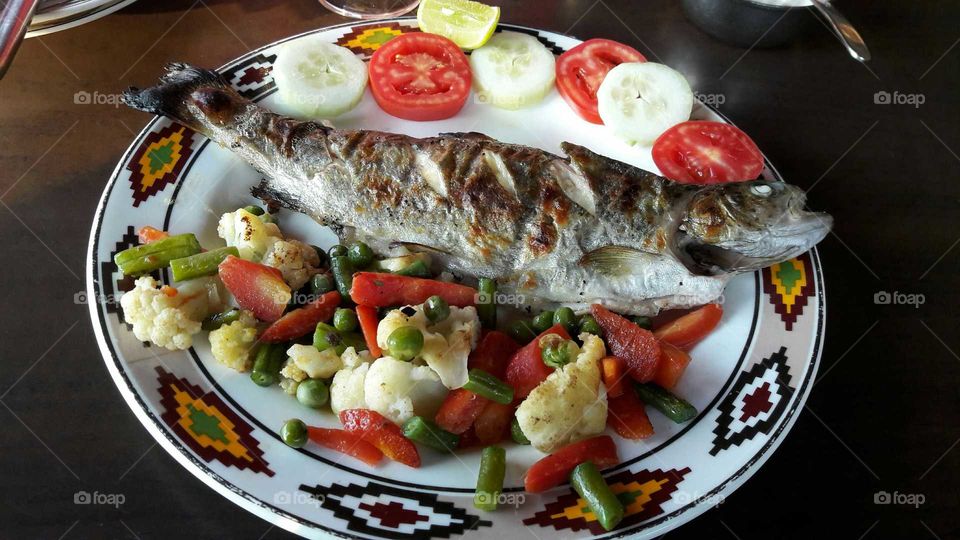 Delicious trout fish. This fish is found in Beas river in Himachal Pradesh in India and is not only very tasty but also nutricious.