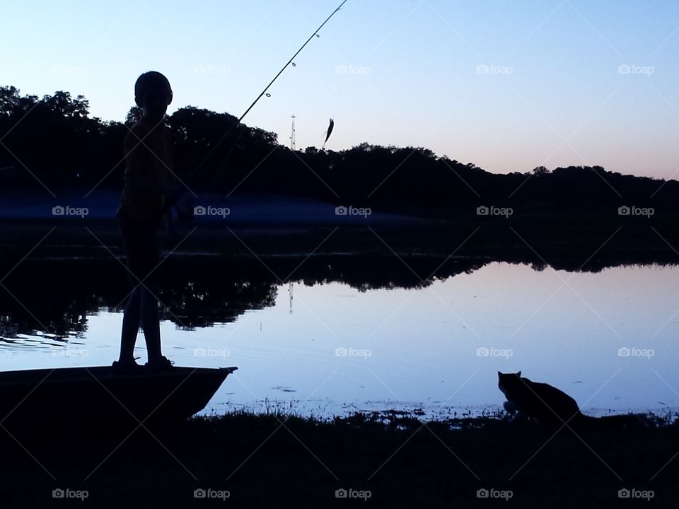 evening fishing. evening fishing