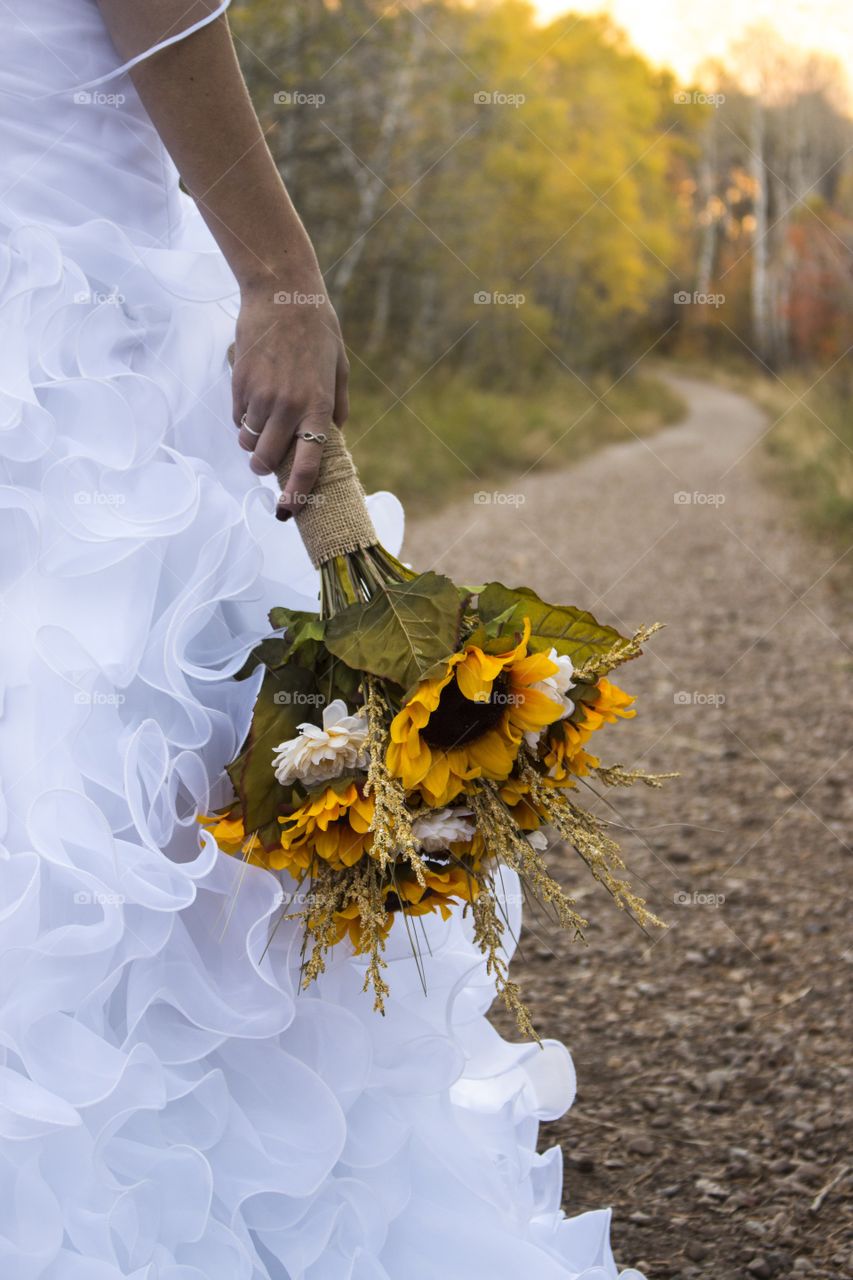 Bride facing the trail ahead