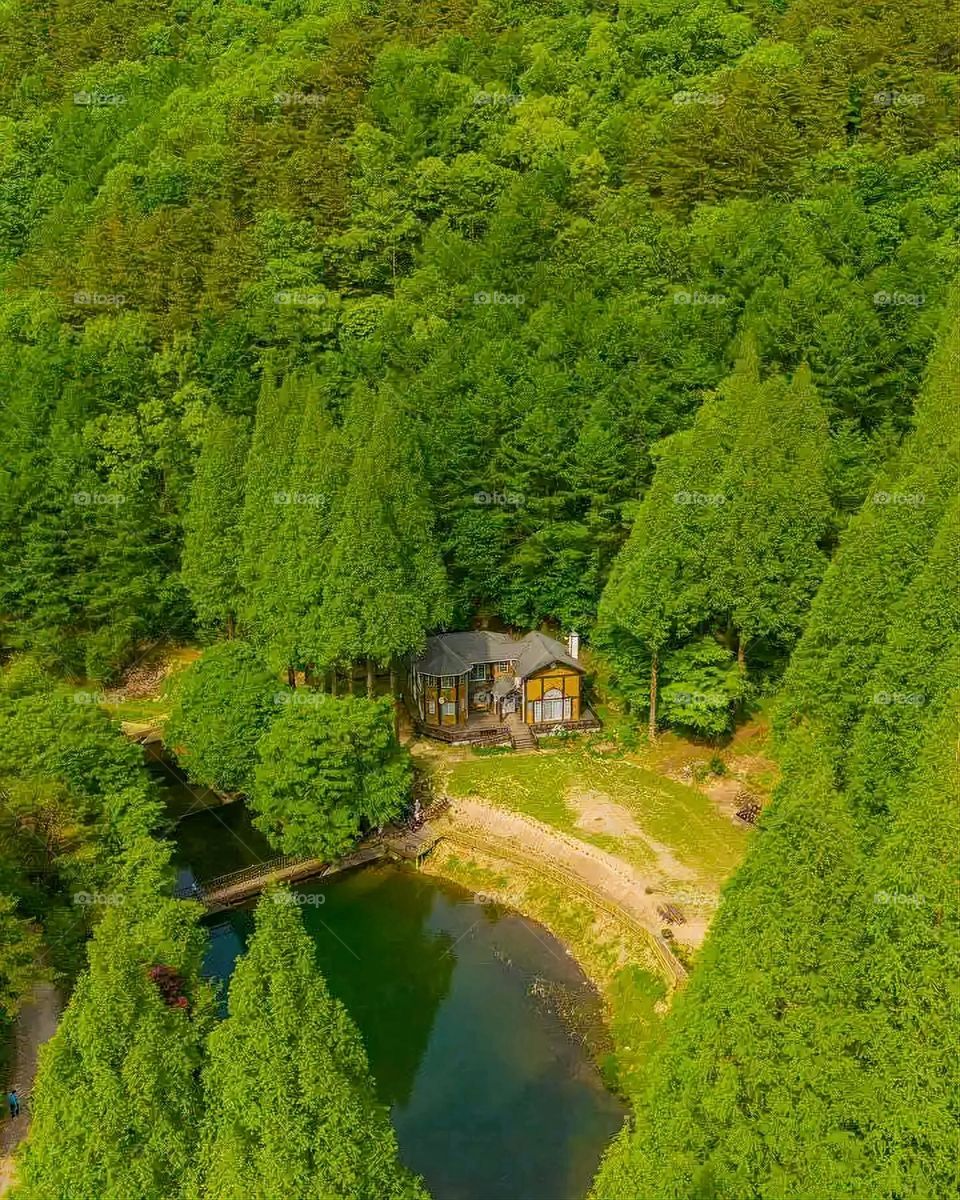 Glory be to God, the magnificent and picturesque view and the natural green trees are a view that is nothing more wonderful than it