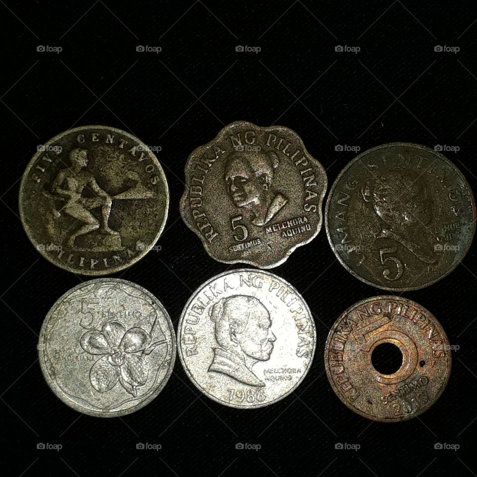 philippine 5 cents old coins