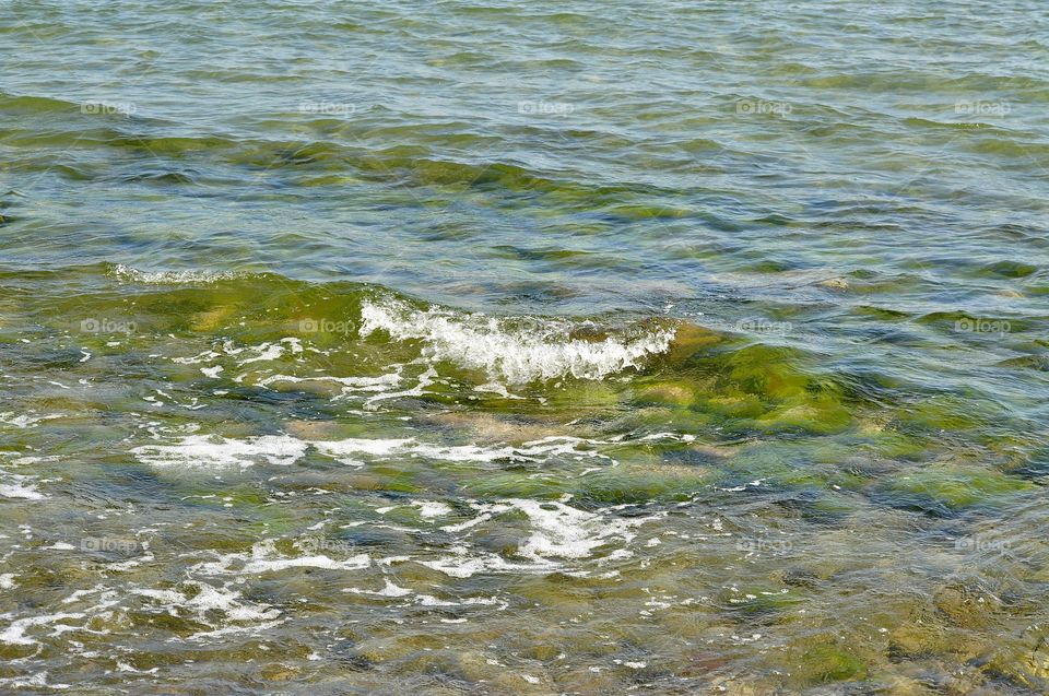 transparent waves on the Baltic sea in Poland