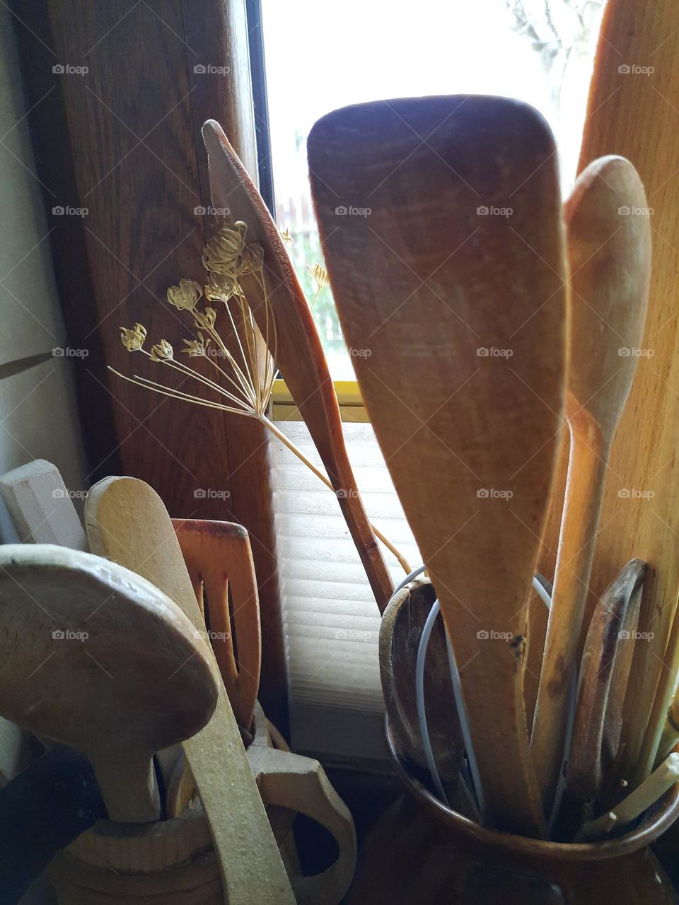 wooden kitchen utensils