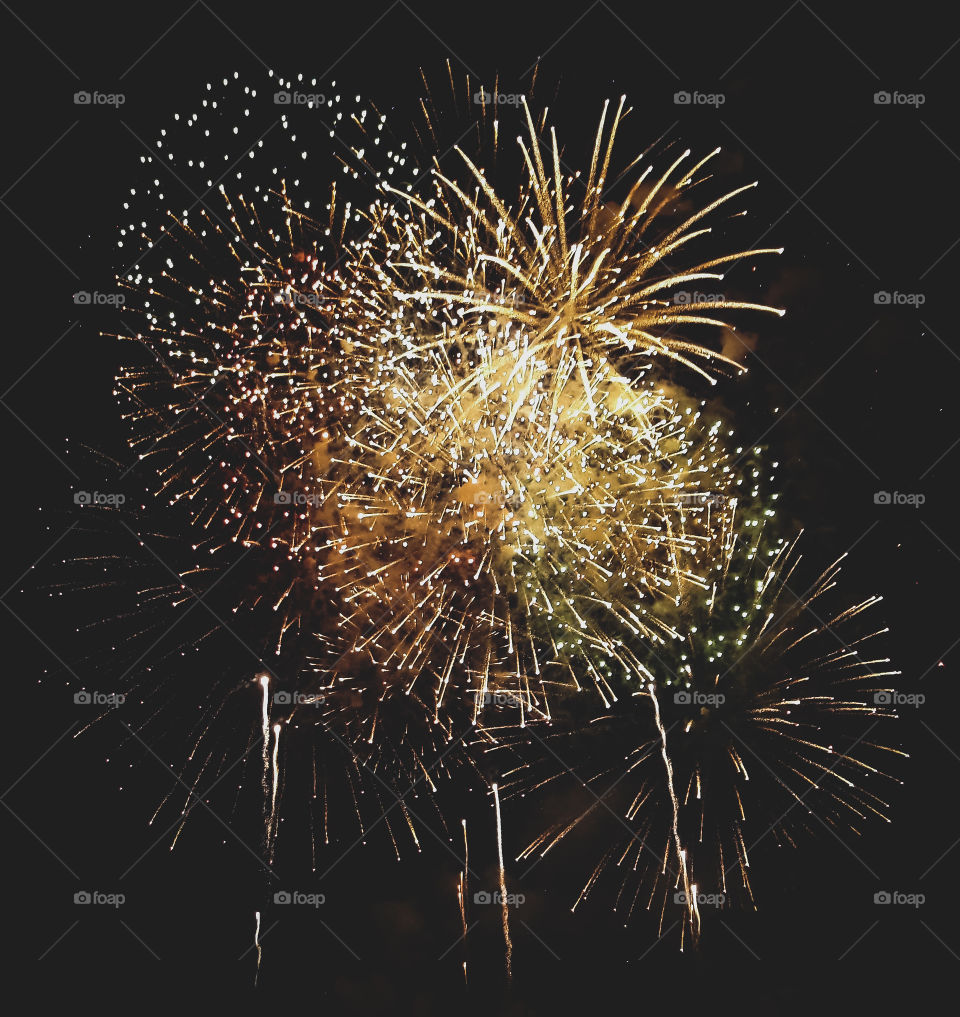 Family time & fireworks. Matte finish photograph of, The Minneapolis Aquatennial Fireworks Show 2019.