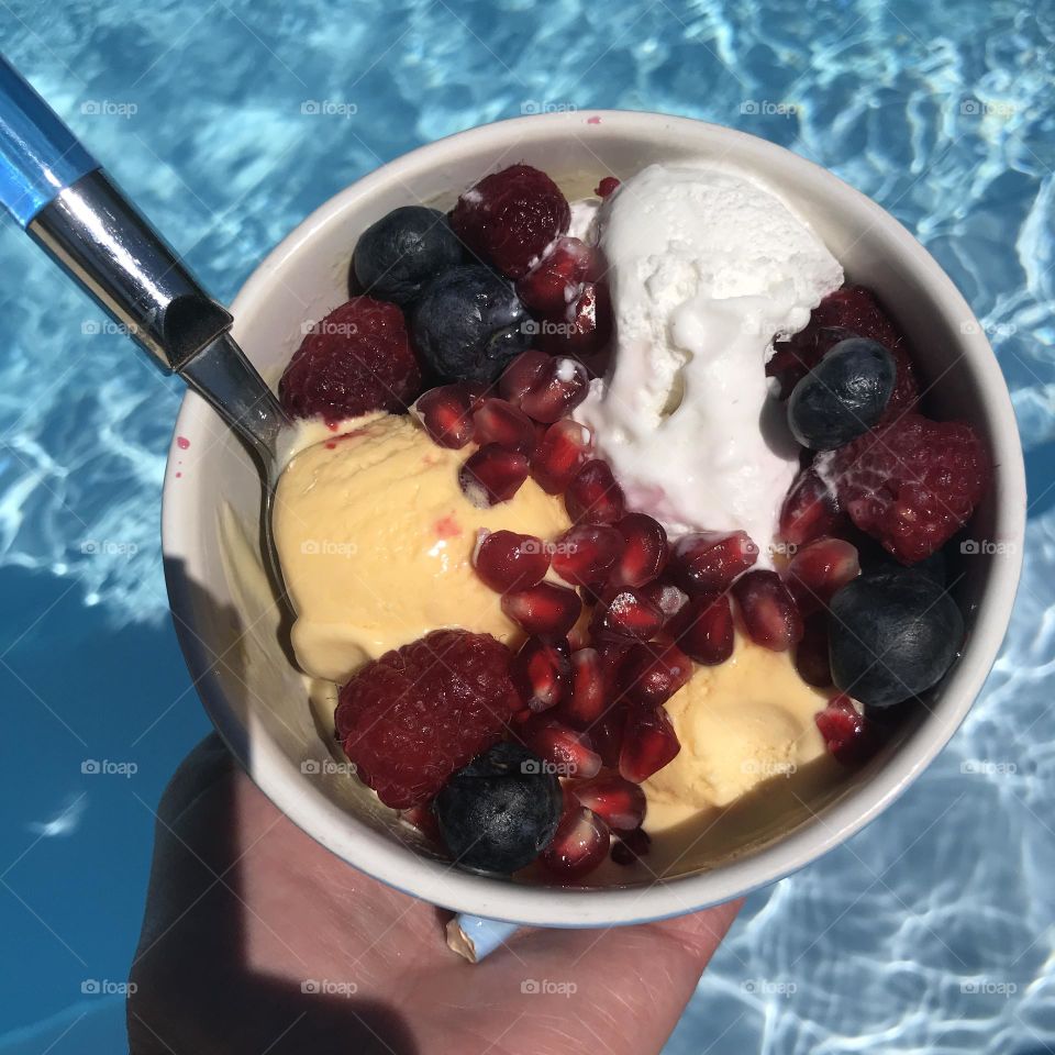 Ice cream by the pool