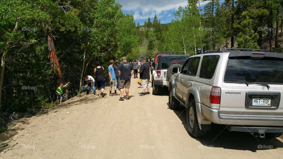 Airing down at the trail head