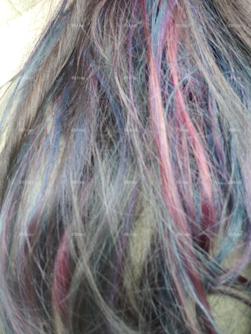 woman's multicolor unicorn hair